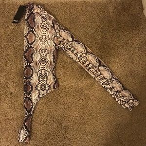 Nasty Gal long sleeve snake skin body suit